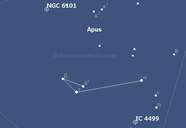 Grafik: Sternbild Paradiesvogel