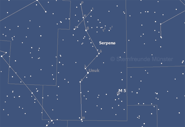 Grafik: Sternbild Kopf der Schlange